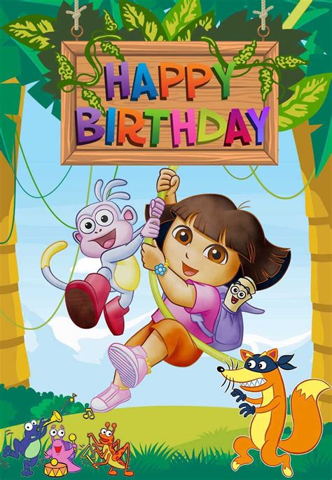 Dora The Explorer Birthday Cards Free — Printbirthdaycards Dora