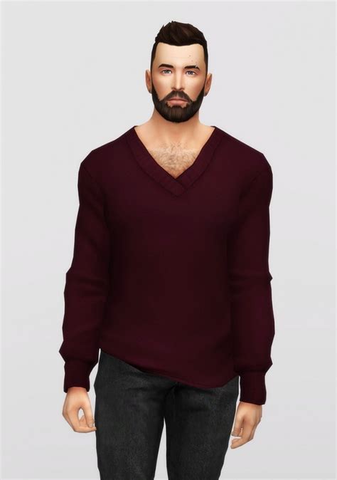 Long Sleeves V Neck Sweater M At Rusty Nail Sims 4 Updates