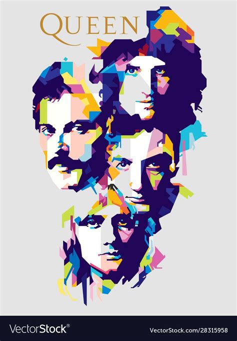 Poster Freddie Mercury Leadzanger Queen Pop Art Rock Band Bohemian