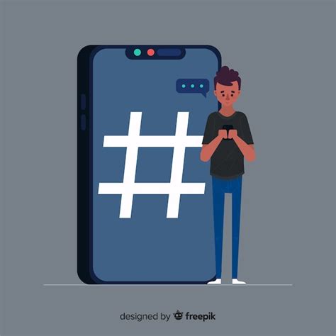 Free Vector Young People With Hashtag Symbol