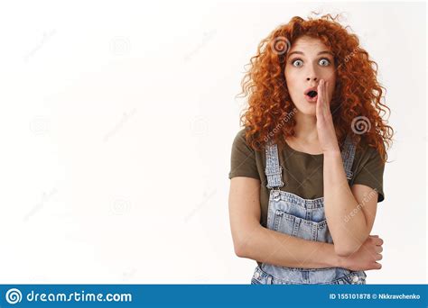 Shocked And Speechless Cute Modern Redhead Curly Haired Girl Gasping