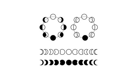 Thin Line Moon Phases Icon Night Space Astronomy And Nature Moon Phases