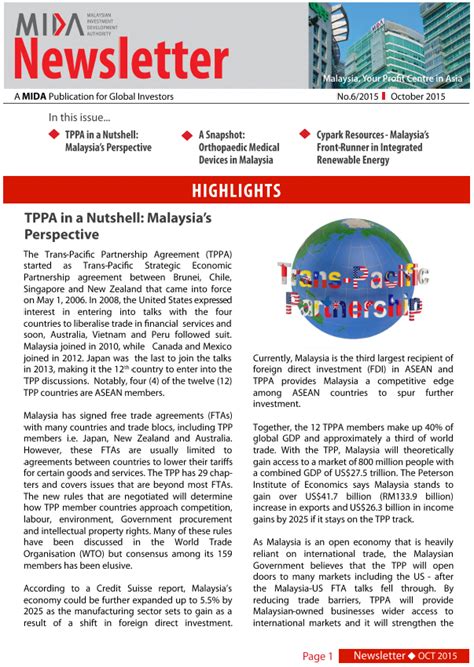 On a macro level, the closure of businesses and services, along with the travel and movement controls will have outsized impacts on private consumption and business investment. TPPA in a Nutshell: Malaysia's Perspective - MIDA ...