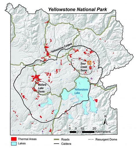 Map of yellowstone (alberta / canada), satellite view: Emerging Thermal Area Spotted In Yellowstone National Park