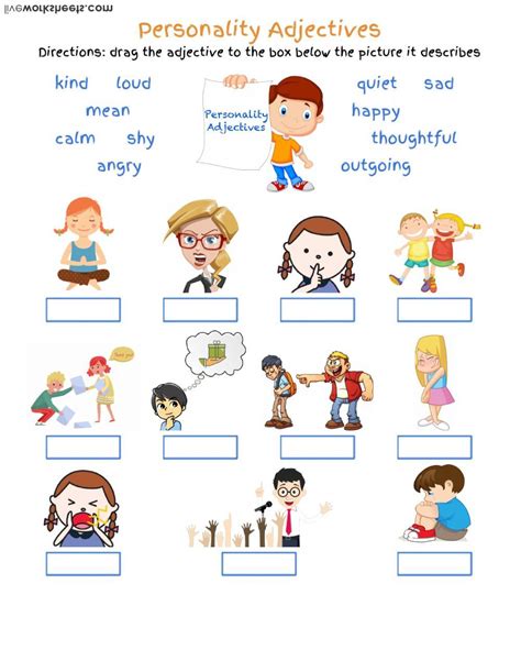 Personality Adjectives English As A Second Language Esl Worksheet