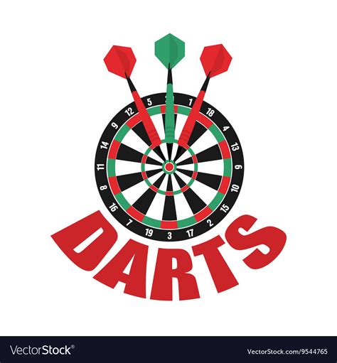 Darts Label Badge Logo Sporting Symbols Royalty Free Vector