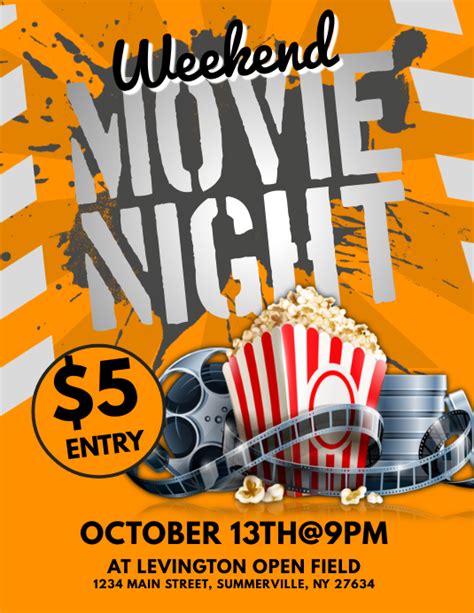 Movie Night Flyer Template Postermywall