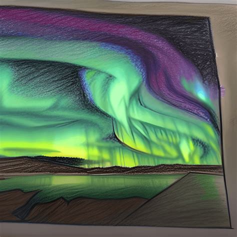 Color Pencil Drawing Of The Northern Lights · Creative Fabrica