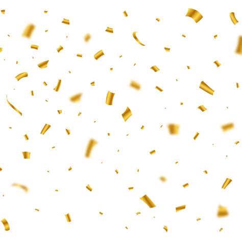 Golden Confetti Explosion Isolated On Transparent Background Festival