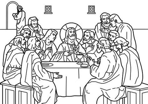 Jesus Shared Dipped Bread To Judas In The Last Supper Coloring Page
