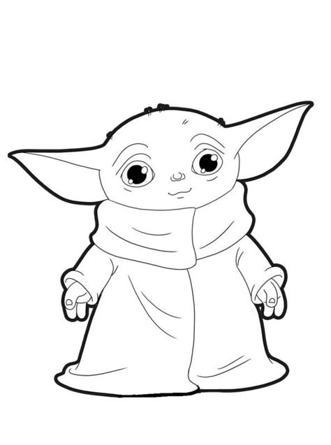 Kids N Coloring Page Star Wars Mandalorian Baby Yoda