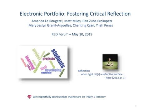 Electronic Portfolios Fostering Critical Reflection Ppt