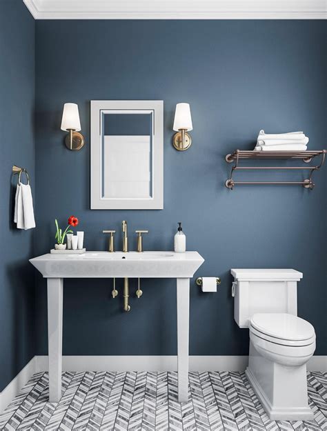 They can protect walls in baths and showers, even behind the basin, and the obvious benefit. Achieve A Stately Blue Bathroom The Trick Here Is The in 2020 | Bathroom wall colors, Blue ...