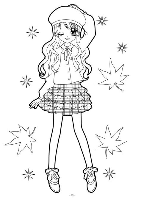 Kawaii Girl Coloring Page Free Printable Coloring Pages For Kids