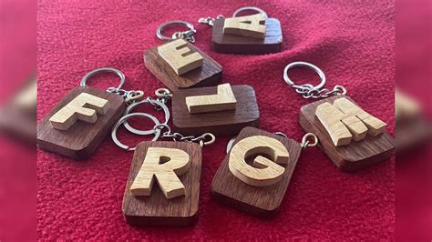 Personalized Wooden Keychains Keychain Letters Scroll Saw Project