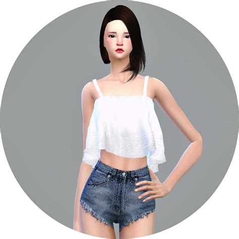 Ruffle Sleeveless Crop Top At Marigold Sims 4 Updates