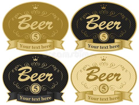 Sistema De Las Etiquetas Del Vector Para La Cerveza Ilustración Del