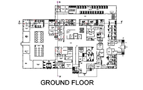 The Ground Plan For An Office Building With Several Rooms And Two