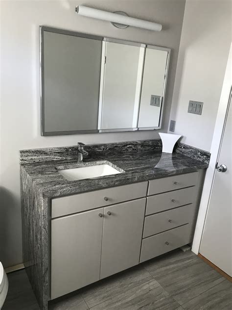 Save on floating bathroom vanity sale with discount price online, free shipping on all floating bathroom vanities space improving cabinets at listanities.com. Pin by B Russell on Gray bathroom Waterfall granite | Grey ...