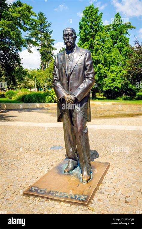 Tomas Garrigue Masaryk A Bronze Statue Of The First Czechoslovakian