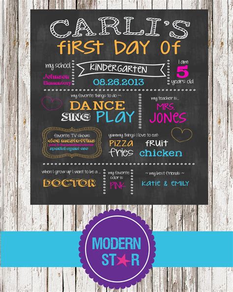 First Day Of School Chalkboard Sign Printable Photo Prop
