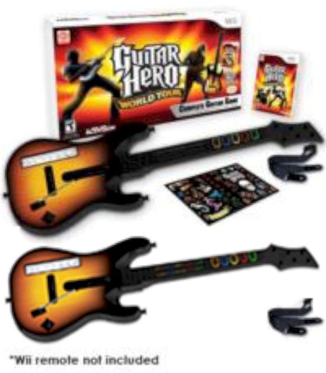 Nintendo Wiiwii U Guitar Hero 2 X World Tour Guitars Kit Video Game