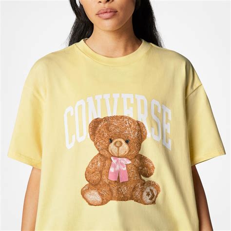 Converse Oversized Teddy Bear Kadın Sarı T Shirt Kadin T Shirt 34