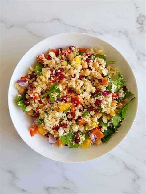 couscous salad with pomegranate hint of healthy