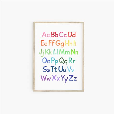 Alphabet Print Instant Download Print Abc Printable Wall Art Preschool