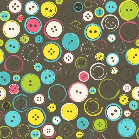 Seamless Pattern With Decorative Sewing Buttons Over Brown Stock Vector Illustration Of Tailor