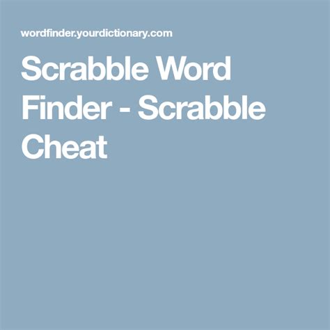 Scrabble Word Finder Scrabble Cheat Scrabble Word Finder Scrabble
