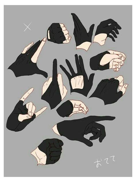 Anime Gloves Reference Gloves Reference Arte Del Bosquejo Bocetos