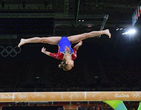 Rio Russian Gymnast Daria Spiridonova Trains On The Balance Beam Ahead