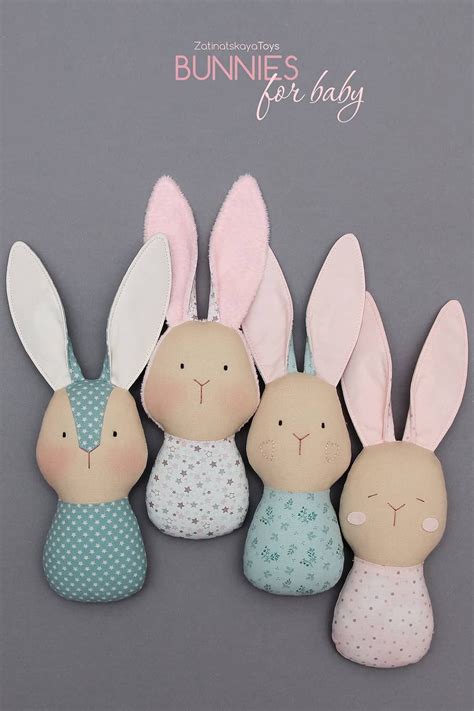 Bunny Sewing Pattern Pdf Easter Bunnies Rag Dolls For Baby Etsy In