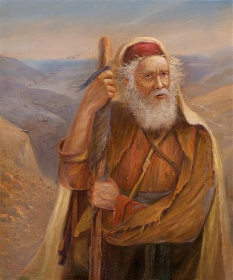 Original Oil Painting Moses At The Promised Land Alex Levin