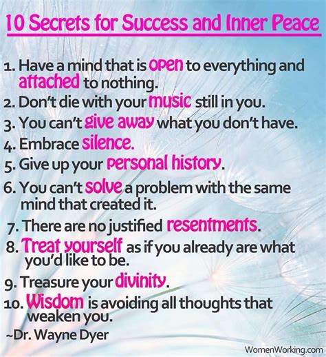 10 Secrets Inner Peace Secret To Success Quote Posters