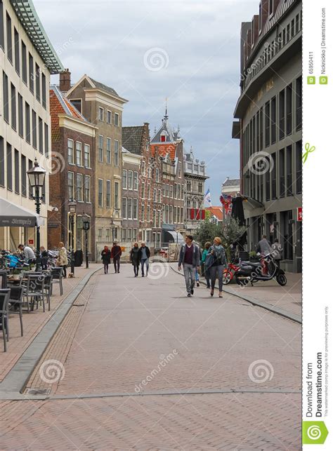 people walking in the historic center of haarlem the netherlands editorial photo image of