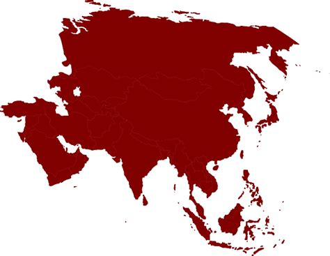 Asia Red Map Vector Png Png Play