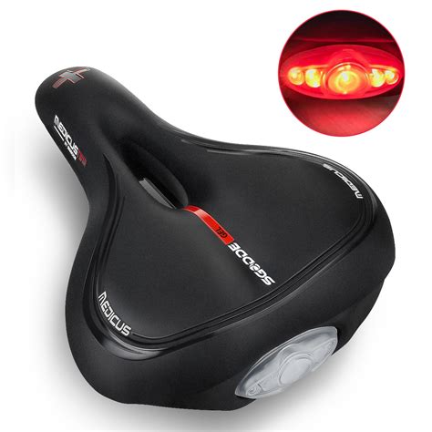 Sgodde Bicycle Saddle Memory Foam Soft Dual Shock Absorbing Breathable