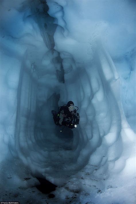 Inside The Glacier Astonishing Underwater Pictures From A Maze Carved