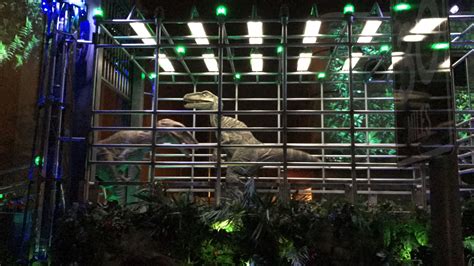 Jurassic Park Raptors In A Cage Night Parade Usj Jurassic Park World