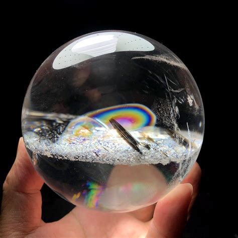 413 Aa Natural Large Rainbow Crystal Ball Clear Quartz Etsy