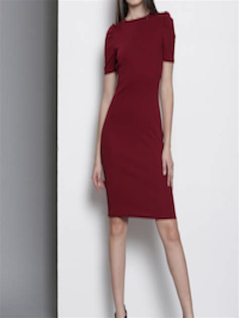 Buy Dorothy Perkins Women Burgundy Solid Sheath Dress Dresses For Women 2231722 Myntra