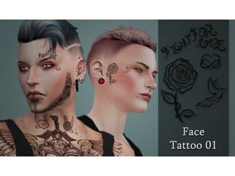 The Sims 4 Face Tattoo 01 By Quirkykyimu Sims 4 Tattoos Sims 4 Sims