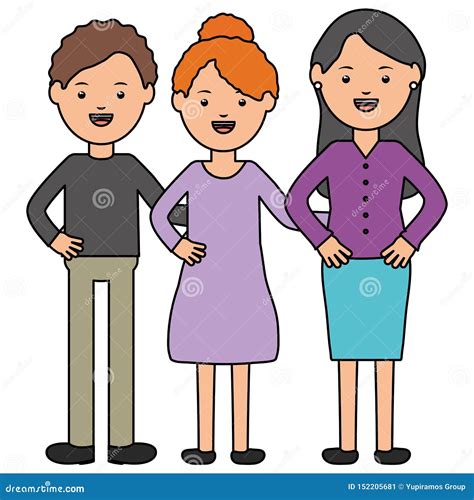 Young Teachers Group Education Characters Stock Vector Illustration