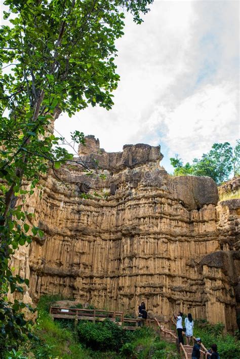 Natural Phenomenon Of Eroded Cliff Soil Pillars Rock