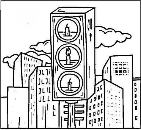 Traffic Light Coloring Page At Getdrawings Free Download