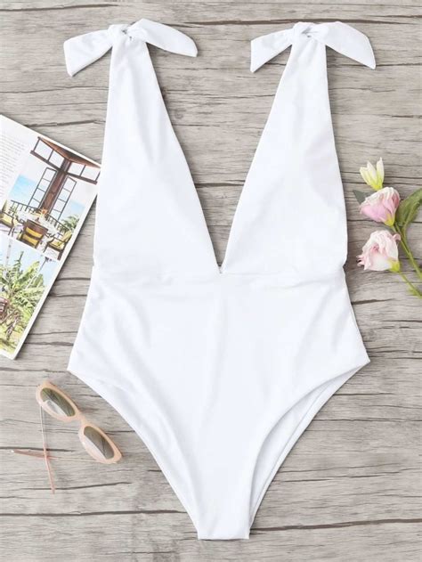 Deep Plunge Knot One Piece Swimsuit