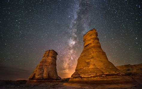 Desert Stars Galaxy Milky Way Rock Stone Night Hd Wallpaper Nature