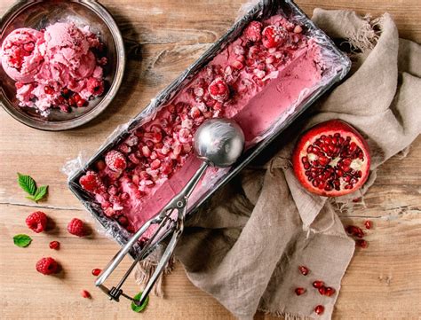 Raspberries And Pomegranate Ice Cream Kolios Sa Greek Dairy